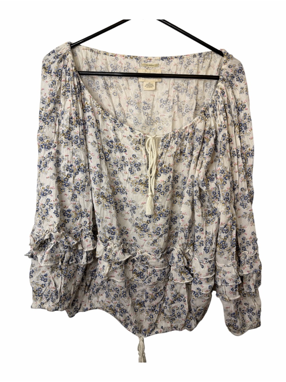 Ralph Lauren Denim And Supply Blue Floral Boho Top